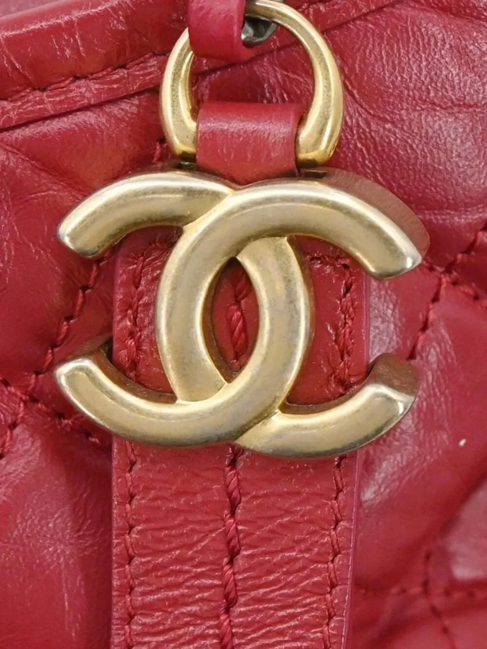 Chanel Red Calfskin Medium Gabrielle 2way Handbag Shoulder Bag 168574